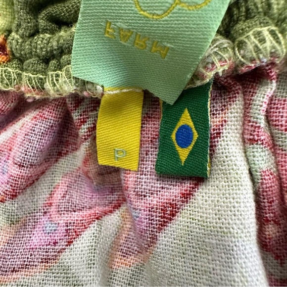 Farm Rio Macaw Print Off Shoulder Baby Doll Dress SZ P = Small Multicolor GUC - Picture 2 of 8